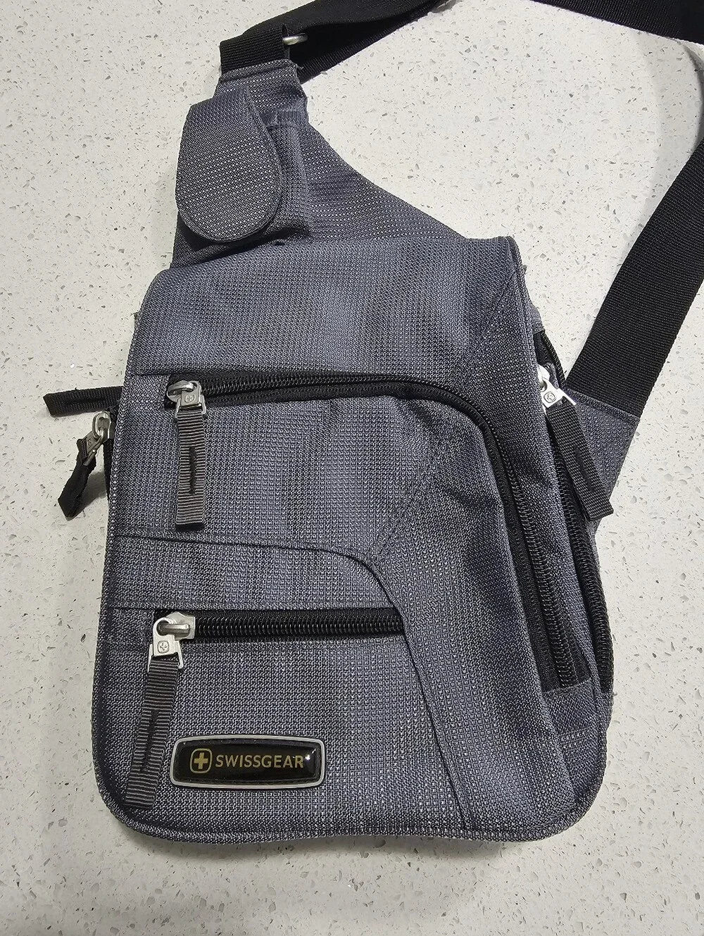 SwissGear Wenger Gray Black Crossbody Multi Compartment Bag Swiss Knife
